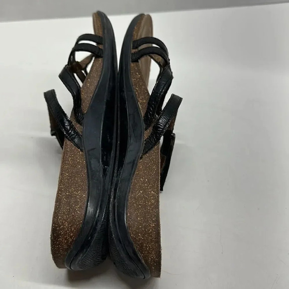 Dansko Flip Flop Sandals Strappy Black Leather Adjustable Strap Size 41 10.5 11 - Picture 8 of 12